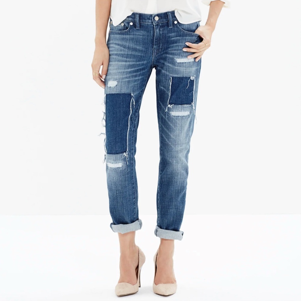 Madewell Slim Boy Jean Patched-up edition slouchy style size: 29